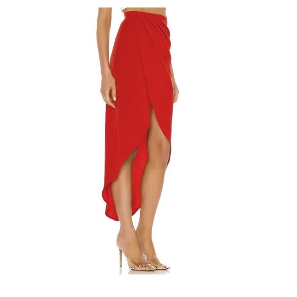 Superdown Revolve Arielle Slit Maxi Skirt Red - Picture 1 of 13